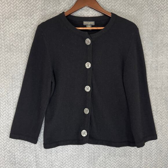 Banana Republic Sweaters - Banana Republic Women’s Black Wool Angora Rabbit Hair Cardigan Classic Chic XL